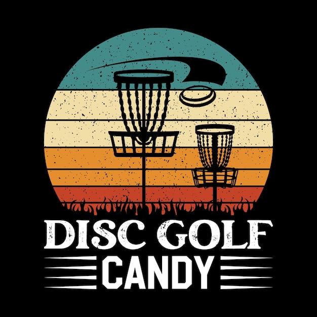 Vector Disc Golf silhouette Disc Golf player and icons vector illustration