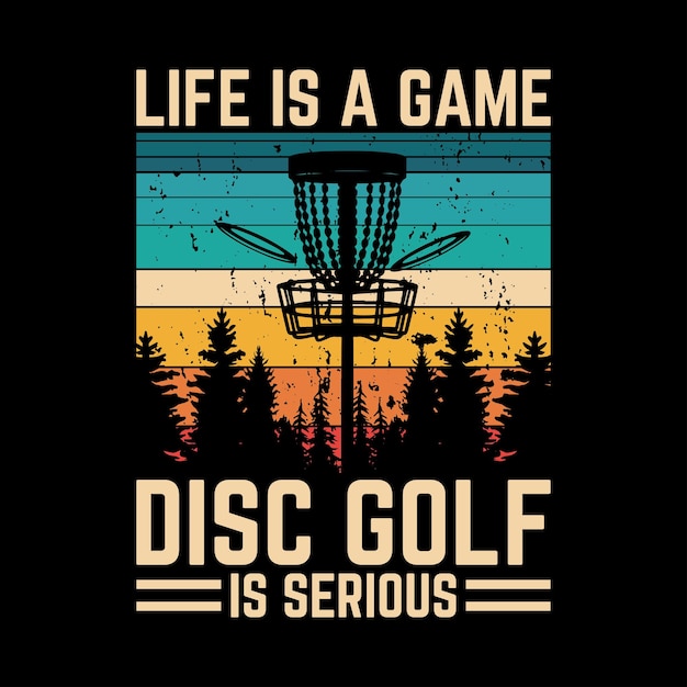 Vector disc golf tshirt design modern typography inspirational lettering quote