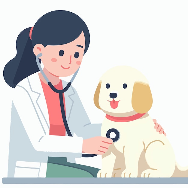 vector doctor is injecting a dog