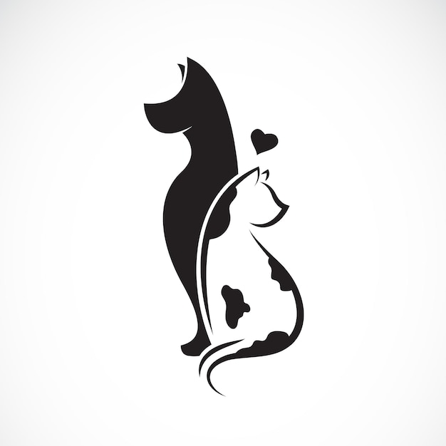 Vector of dog and cat on a white background Pet Animals Easy editable layered vector illustration