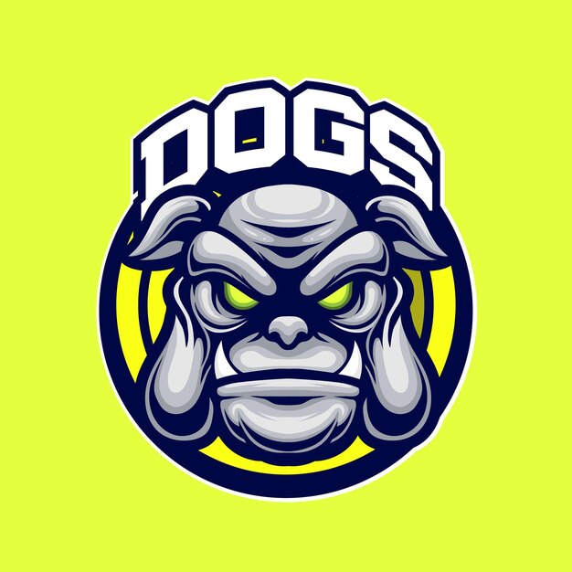 Vector dog head mascot logo for sport and esport logo template