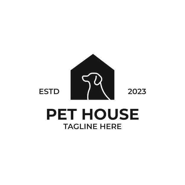 Vector dog house logo design concept illustration idea