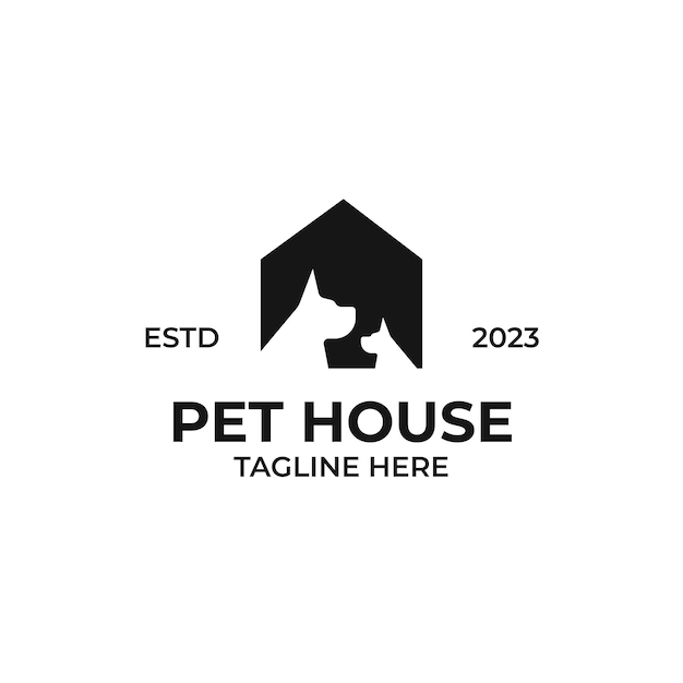 Vector dog house logo design concept illustration idea