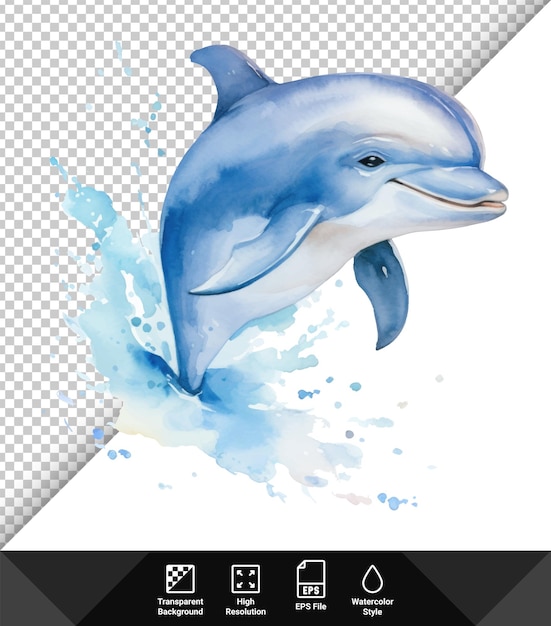 Vector dolphin on transparent background