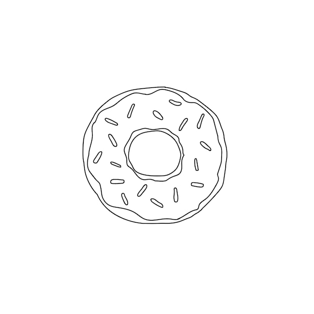 Vector donut illustration with glaze Sweet dessert