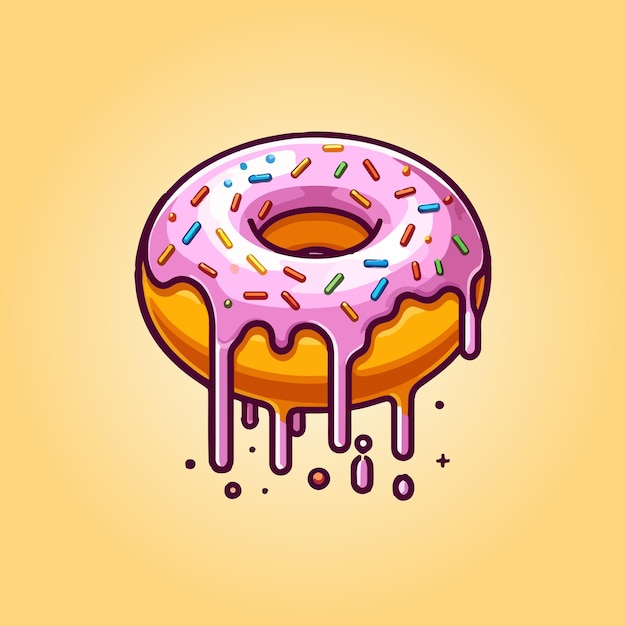 Vector donut melted floating cartoon vector icon illustration food object icon isolated flat vector