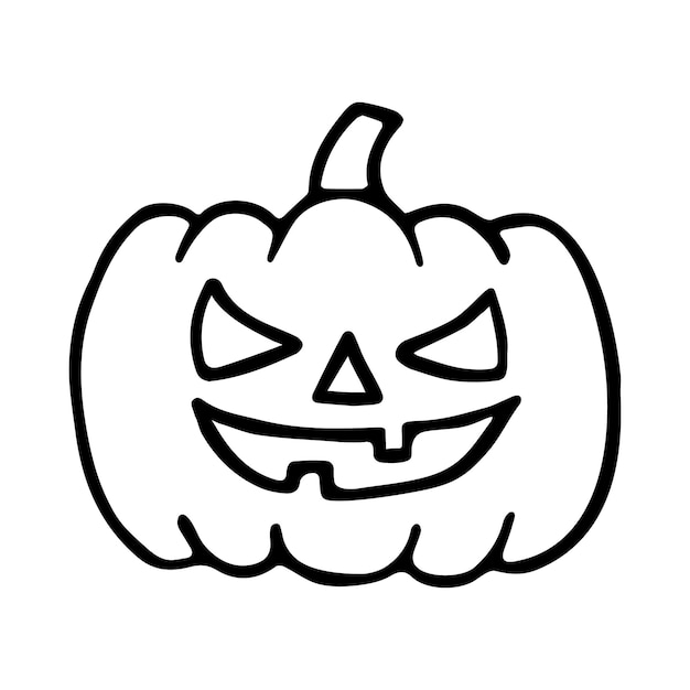 Vector doodle carved pumpkin