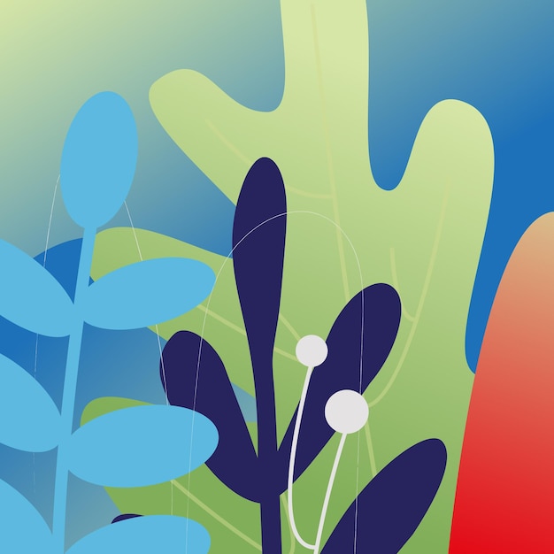 Vector doodle hand draw flowers and leafs illustration