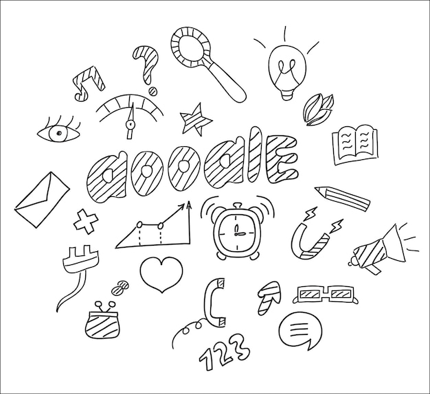 Vector Doodle Icons Universal Set Business