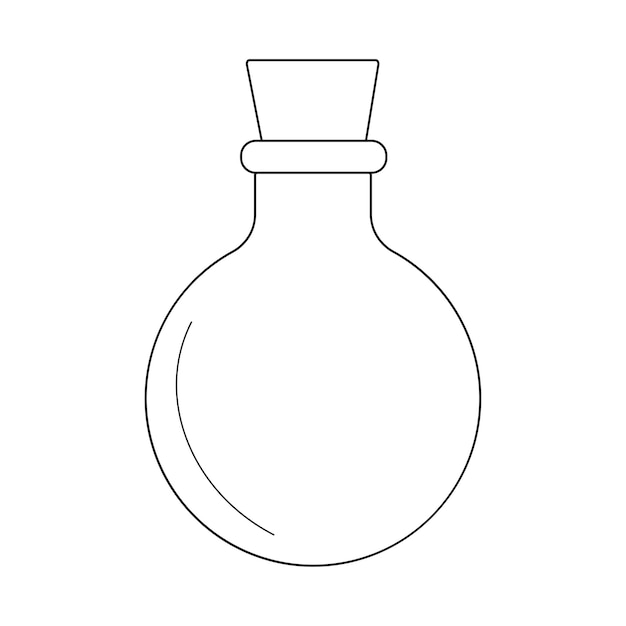 Vector doodle illustration of round potion bottle