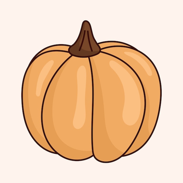 Vector doodle images of pumpkin Autumn harvesting Halloween icon