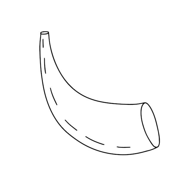 Vector doodle Shofar horn illustration