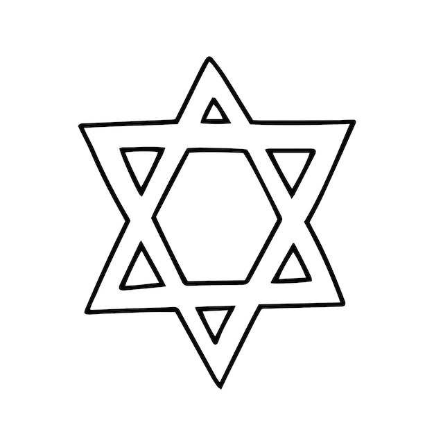 Vector doodle Star of David isolated