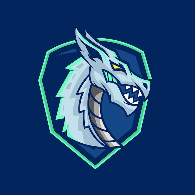 Vector of dragon with esport style illustration