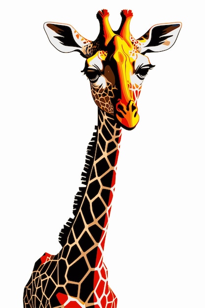 Vector drawing of a giraffe isolated