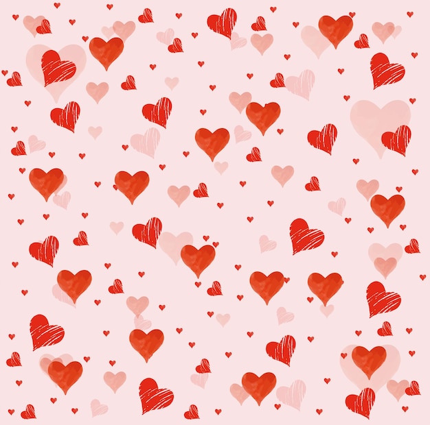 vector drawing hearts background pattern