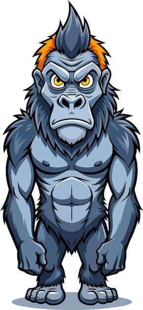 vector drawing realistic gorilla cartoon 1