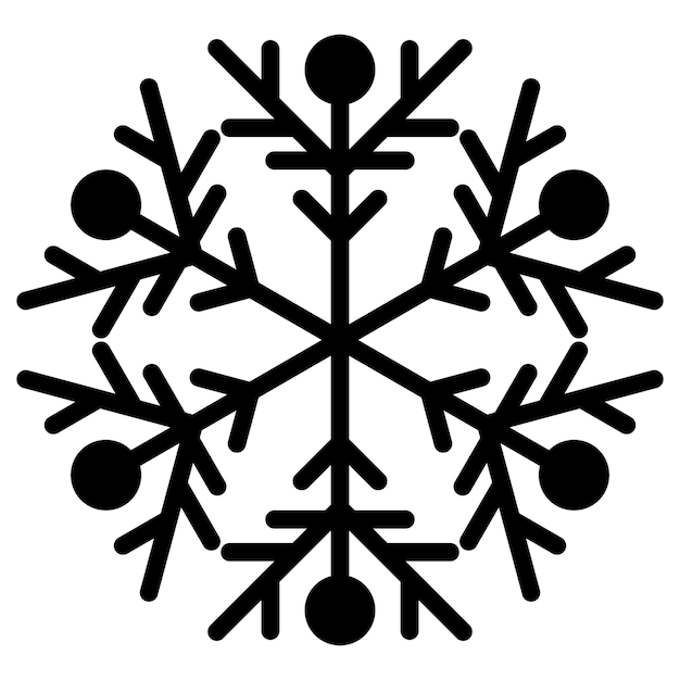 vector drawing of snowflakes, a six-pointed star on a white background