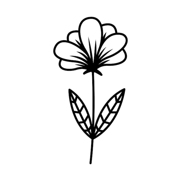 Vector drawing of a spring flower in the doodle style vintage flower template wedding