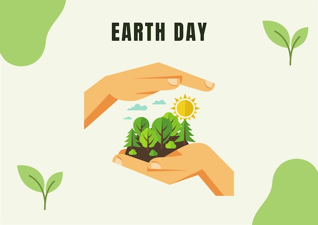 Vector of earth day illustrationsocial media template