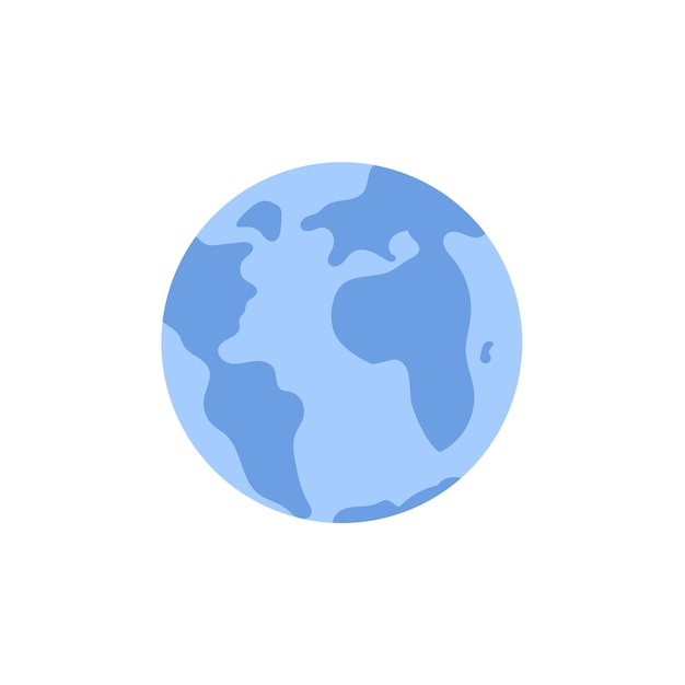 Vector earth globe with continents and oceans world or planet icon