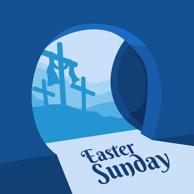 Vector vector easter sunday post template