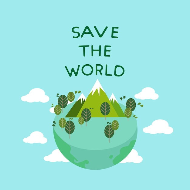 Vector of eco friendly world, save the earth.