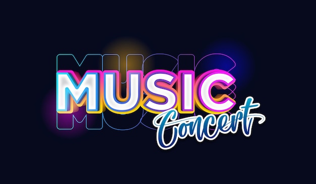 Vector editable music concert 3d text effect