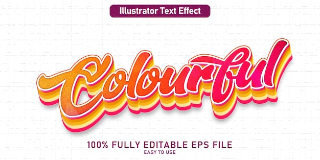 Vector editable text effect cartoon colourful style