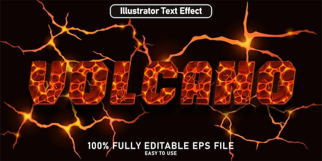 Vector editable text effect volcano style