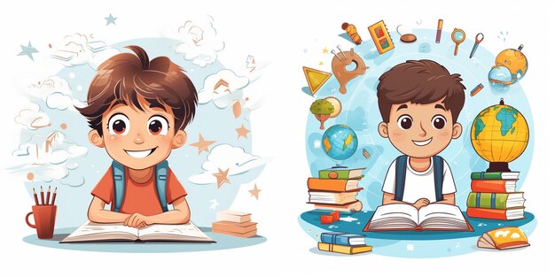 Vector vector education illustration student study school book design concept icon learn backgro