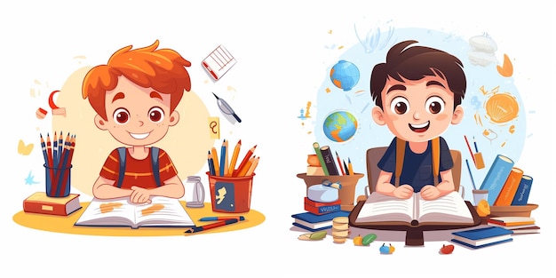 Vector vector education illustration study student school book design icon concept learn graphic