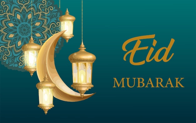 Vector Eid al Adha Mubarak Islamic greeting card social media banner template