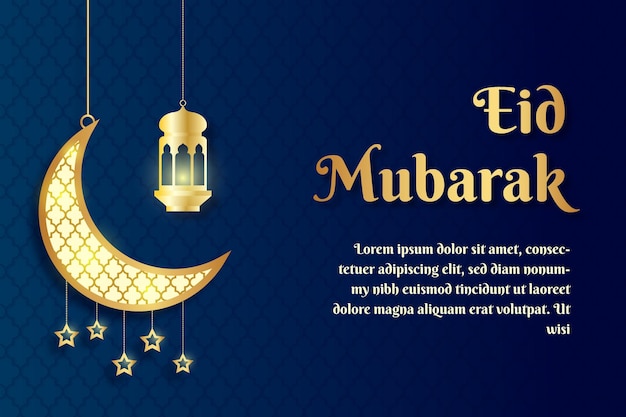 vector eid mubarak celebration with islamic ornate greeting card