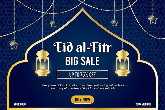 Vector eid sale banner template