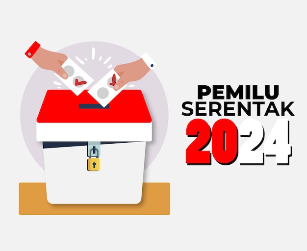 Vector election vote box election illustration vector PILKADA or KPU