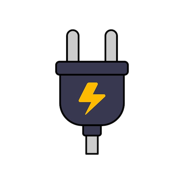 Vector Electric Plug Flat Design Illustration