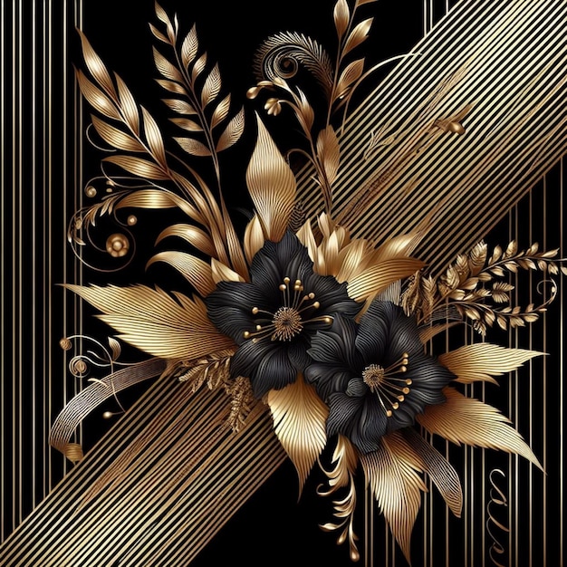 Vector Elegance Premium Black and Gold Pattern in Sophisticated Illustration