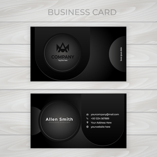 Vector elegant minimal black business card template