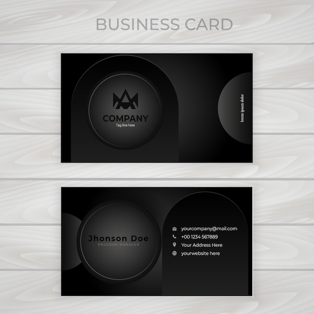 Vector elegant minimal black business card template