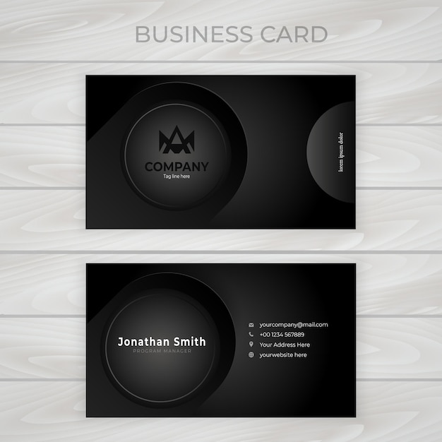 Vector elegant minimal black business card template