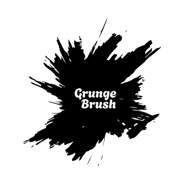 Vector element a black grunge hand painted stroke brush