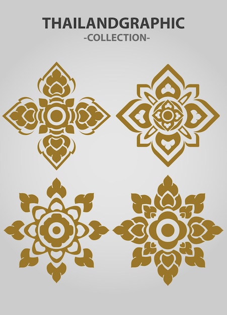 Vector element ethnic decorative ornament ethnic thai illustration