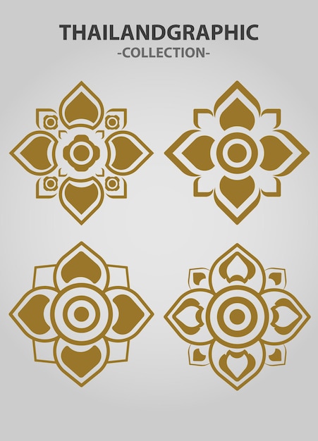 vector element ethnic decorative ornament ethnic thai illustration