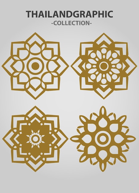 vector element ethnic decorative ornament ethnic thai illustration