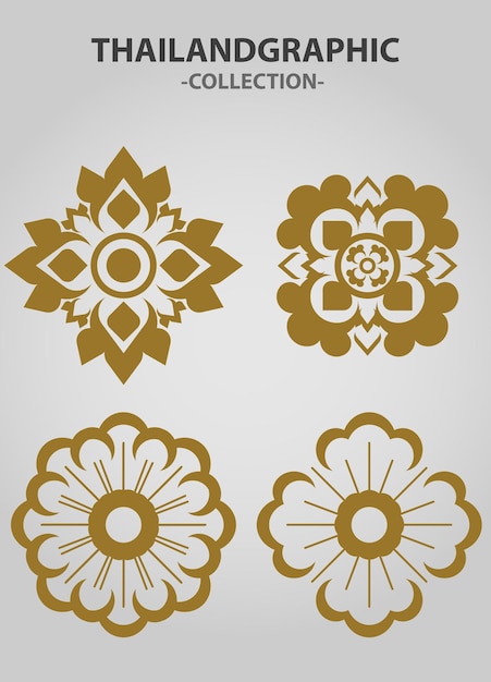 Vector element ethnic decorative ornament ethnic thai illustration