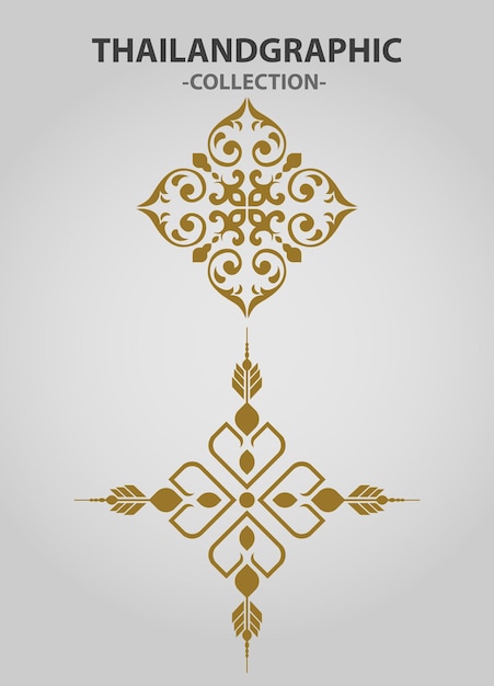 Vector element ethnic decorative ornament ethnic thai illustration