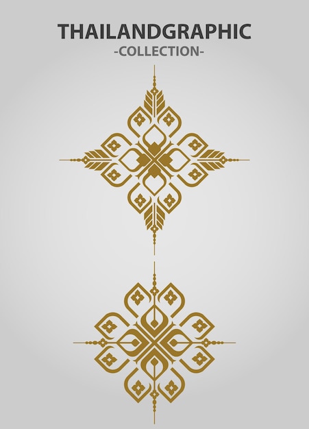 Vector element ethnic decorative ornament ethnic thai illustration