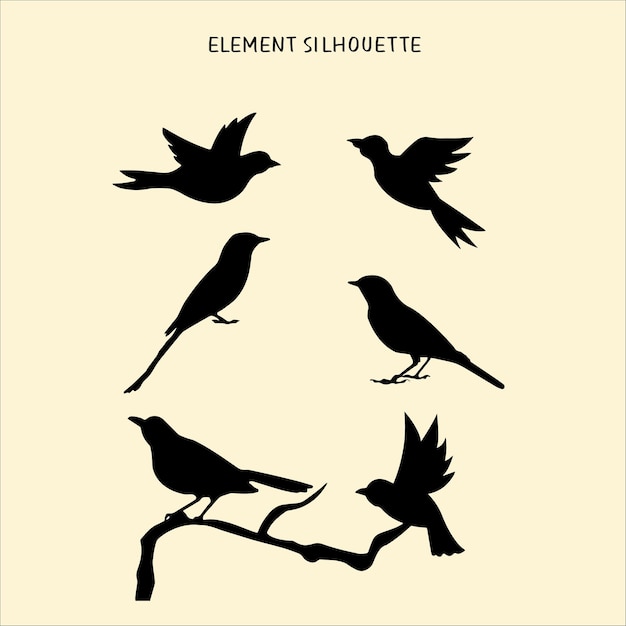 vector element silhouette bird icon