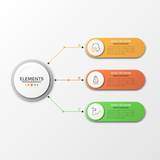 Vector elements for infographic. Template for diagram, graph, presentation and chart. Business concept with 3 options, parts, steps or processes. Abstract background